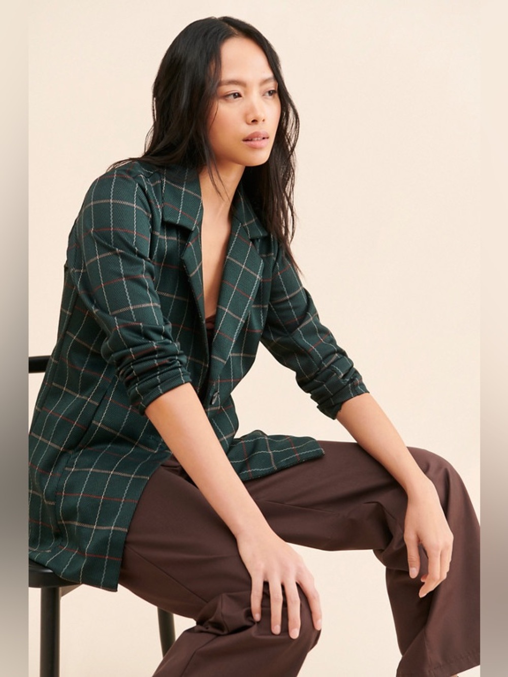 Anthropologie Avec Les Filles Knit Oversized Blazer